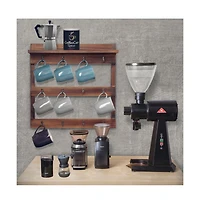 Rustic Mug Rack Wall Mounted With Shelf - Coffee Cup Hangers - Built In Shelf For Coffee Or Sugar, Wooden Coffee Mug Organizer