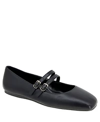 BCBGeneration Women's Harisa Slip-On Buckle Square Toe Mary Jane Ballet Flats