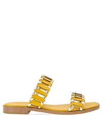 BCBGeneration Women's Lemah Woven Double Band Slide Flat Sandals