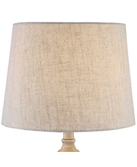 360 Lighting Claude Rustic Farmhouse Accent Table Lamps 21" High Set of 2 Beige Washed Linen Drum Shade for Bedroom Living Room Bedside Nightstan