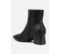 Womens davia leather square toe ankle boots