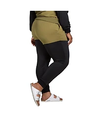 Women's Plus Curvy Fit Contrast Blocked Jogger