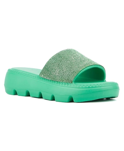 Olivia Miller Women's Glitter Gaze Slide Sandal