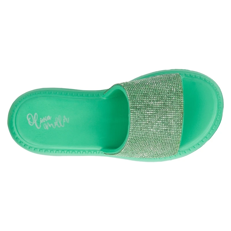 Olivia Miller Women's Glitter Gaze Slide Sandal