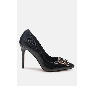 Women Cirrus Diamante Embellished Brooch Pumps