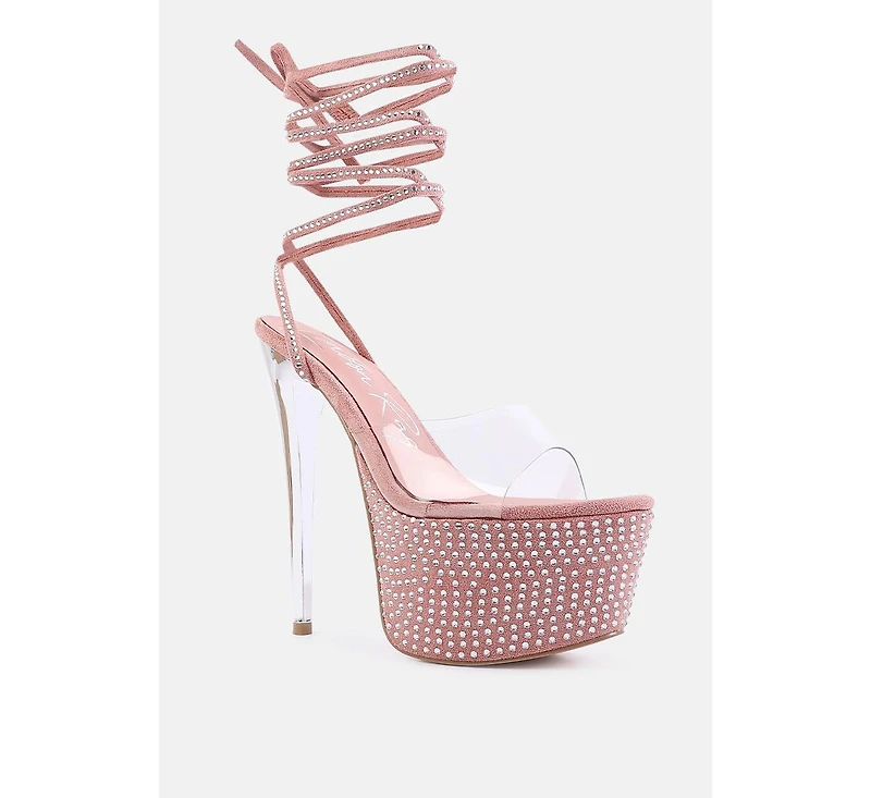 Sugar Mom Strappy Diamante Platform High Heels