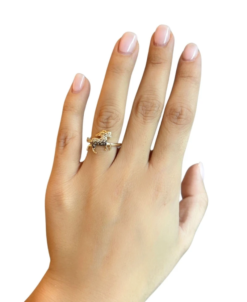 Le Vian Chocolate Diamond & Nude Diamond Horse Ring (1/3 ct. t.w.) in 14k Gold