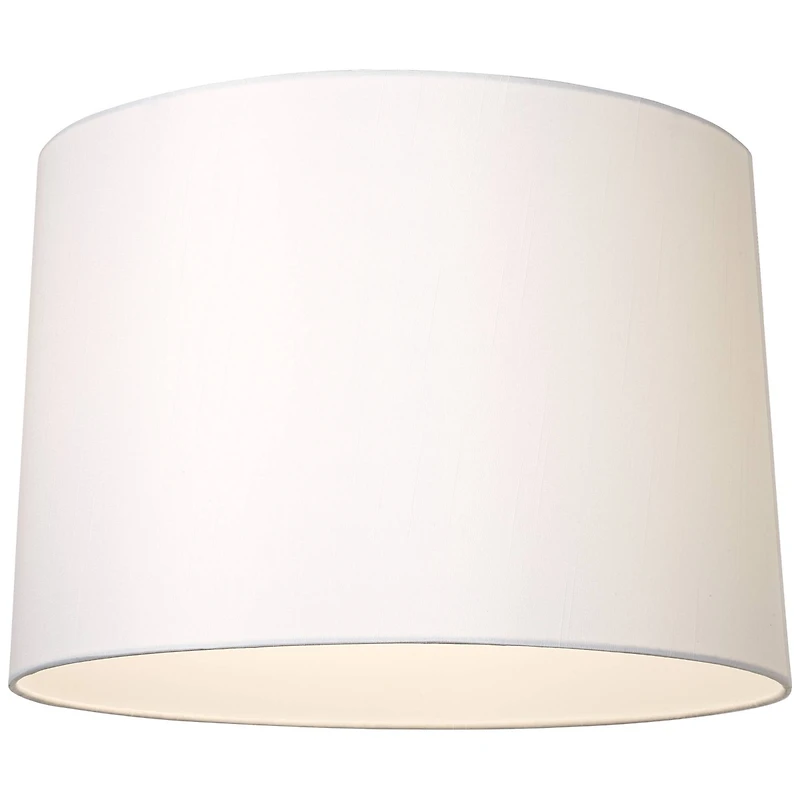 Springcrest Set of 2 Drum Lamp Shades White Medium 15" Top x 16" Bottom x 11" High Spider with Replacement Harp and Finial Fitting