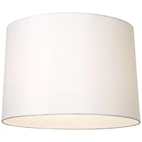 Springcrest Set of 2 Drum Lamp Shades White Medium 15" Top x 16" Bottom x 11" High Spider with Replacement Harp and Finial Fitting