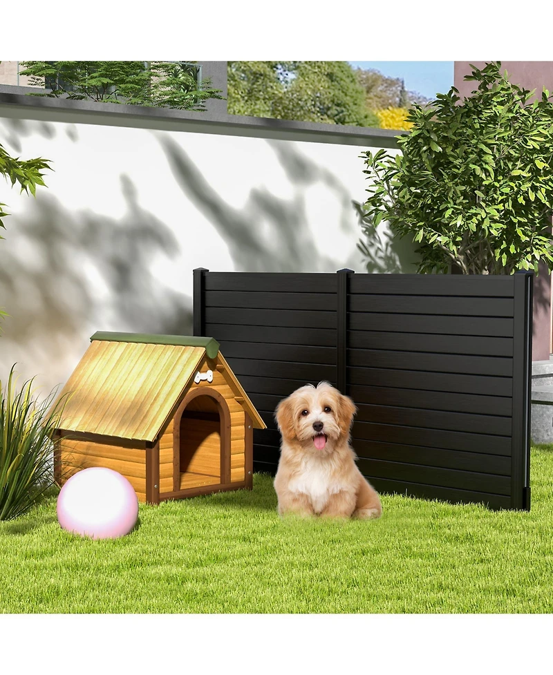 Slickblue 2-Pack Outdoor Picket Fence with 3 Cuspidal Foot Stakes