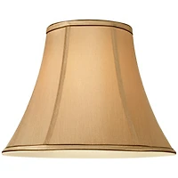 Springcrest Tan and Brown Medium Bell Lamp Shade 7" Top x 14" Bottom x 11" High (Spider) Replacement with Harp and Finial