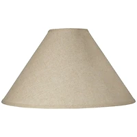 Springcrest Empire Lamp Shade Fine Burlap Large 6" Top x 21" Bottom x 13.5" High Spider Fitting with Replacement Harp and Finial