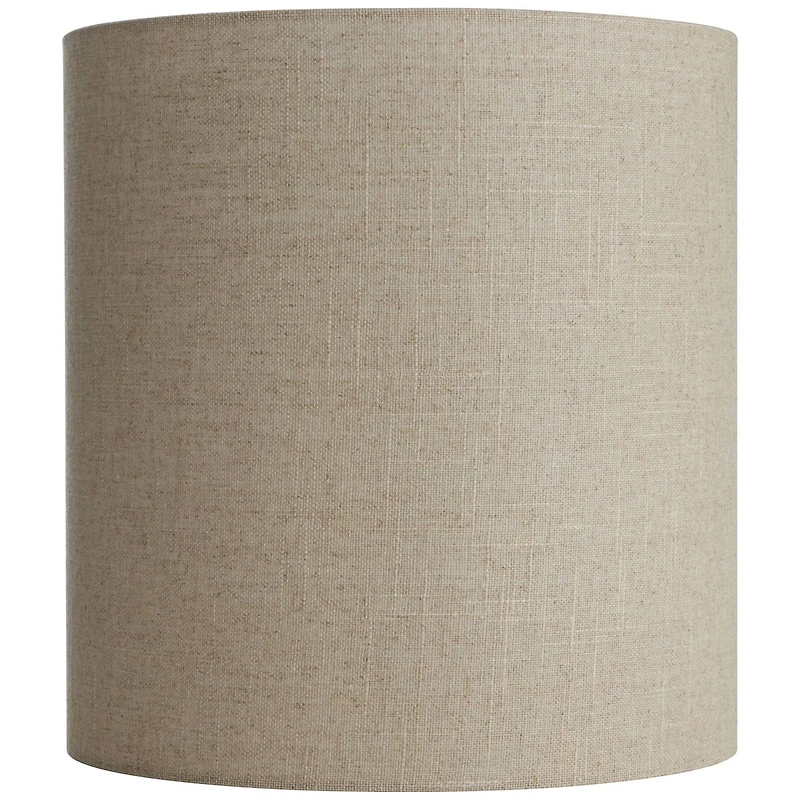 Springcrest 14" Top x 14" Bottom x 15" High x Lamp Shade Replacement Medium Tall Oatmeal Drum Rustic Linen Spider Harp Finial