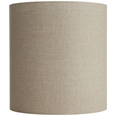 Springcrest 14" Top x 14" Bottom x 15" High x Lamp Shade Replacement Medium Tall Oatmeal Drum Rustic Linen Spider Harp Finial