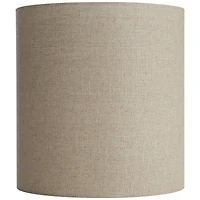 Springcrest 14" Top x 14" Bottom x 15" High x Lamp Shade Replacement Medium Tall Oatmeal Drum Rustic Linen Spider Harp Finial