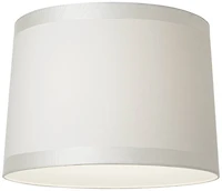 Springcrest Off-White Fabric Medium Drum Lamp Shade 13" Top x 14" Bottom x 10" High (Spider) Replacement with Harp and Finial