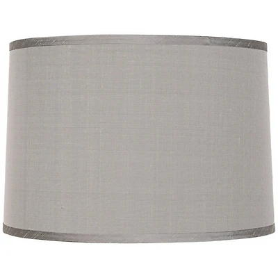 Springcrest Platinum Gray Dupioni Medium Lamp Shade 15" Top x 16" Bottom x 11" High (Spider) Replacement with Harp and Finial