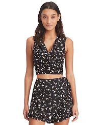 Tommy Jeans Women's Floral-Print Cropped Ruffled Top