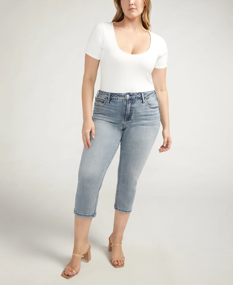 Silver Jeans Co. Plus Size Suki Mid Rise Curvy Fit Capri