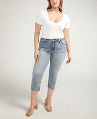 Silver Jeans Co. Plus Size Suki Mid Rise Curvy Fit Capri