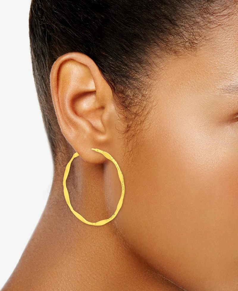 And Now This 18K Gold Plated or Silver Plated Hoop Earring