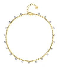 And Now This Silver Plated and 18K Gold Plated Ball Anklet