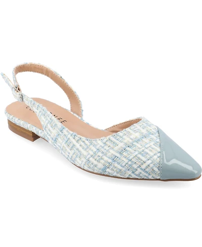 Journee Collection Women's Daphnne Slingback Pointed Cap Toe Flats