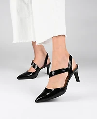 Journee Collection Women's Scarlett Asymmetrical Pointed Toe Pumps