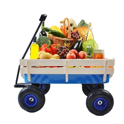 Streamdale All-Terrain Wood-Railing Pull Wagon