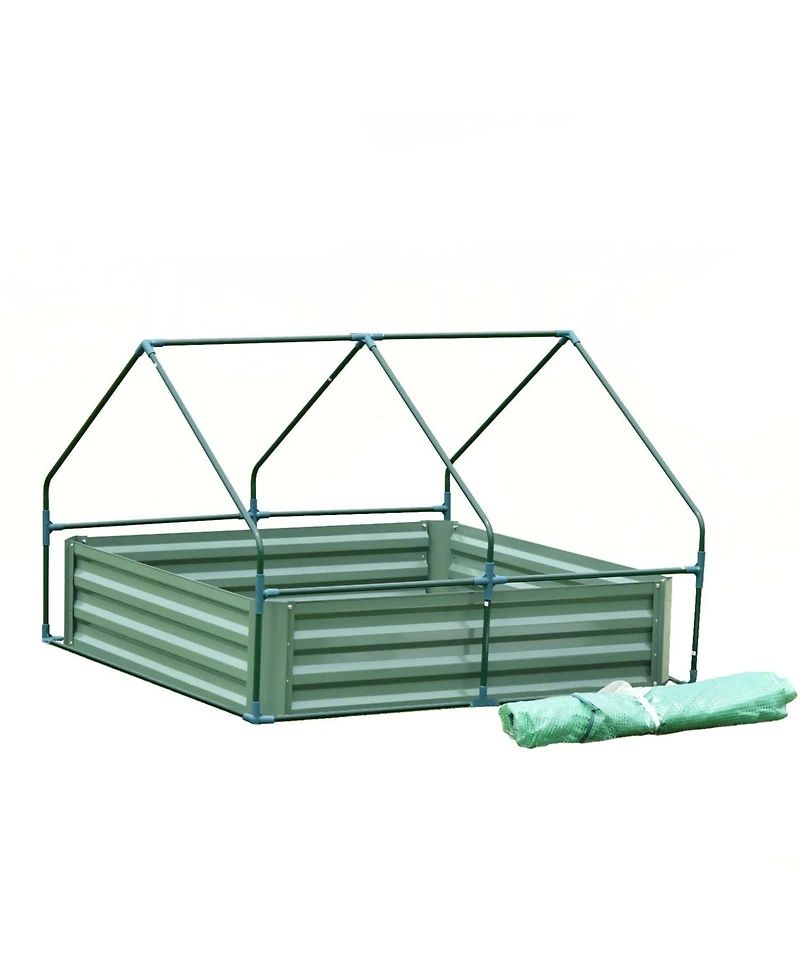 Aoodor 47.2''x47.2''x35.4'' ft Raised Garden Bed Planter Box with Customized Greenhouse Water Resistant Uv Protected.