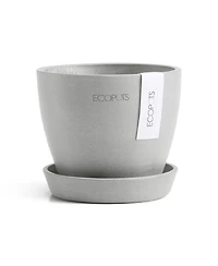 Ecopots Antwerp Indoor and Outdoor Planter with Saucer, 4.5in