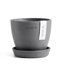 Ecopots Antwerp Indoor and Outdoor Planter with Saucer, 4.5in