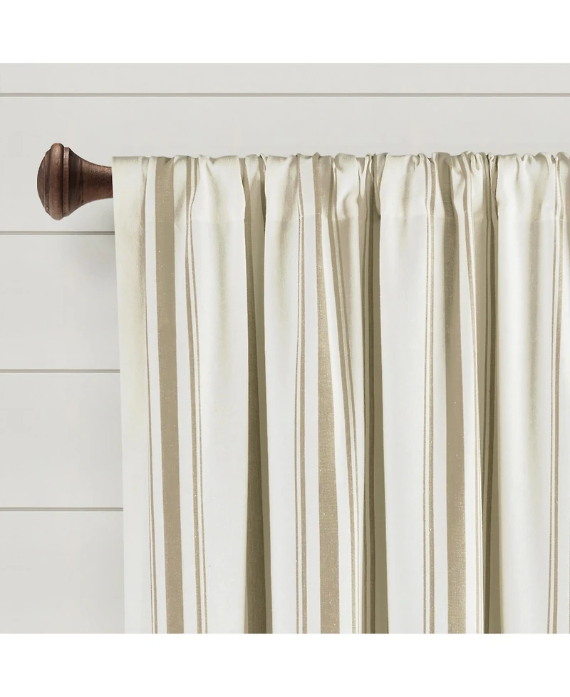 Farmhouse Stripe Yarn Dyed Eco-Friendly Recycled Cotton Window Curtain Panels
