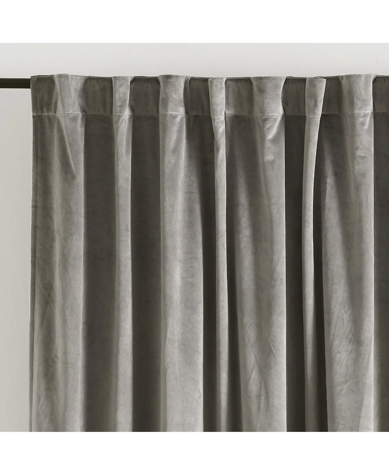 Lush Decor Prima Velvet Solid Light Filtering Back Tab/Rod Pocket Window Curtain Panels