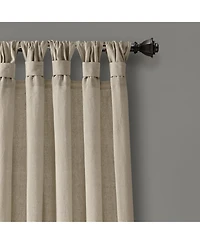 Burlap Knotted Tab Top Window Curtain Panels