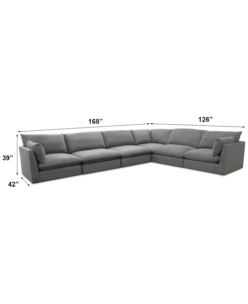 Marsten 168" 6-Pc. Fabric Sectional, Created for Macy's