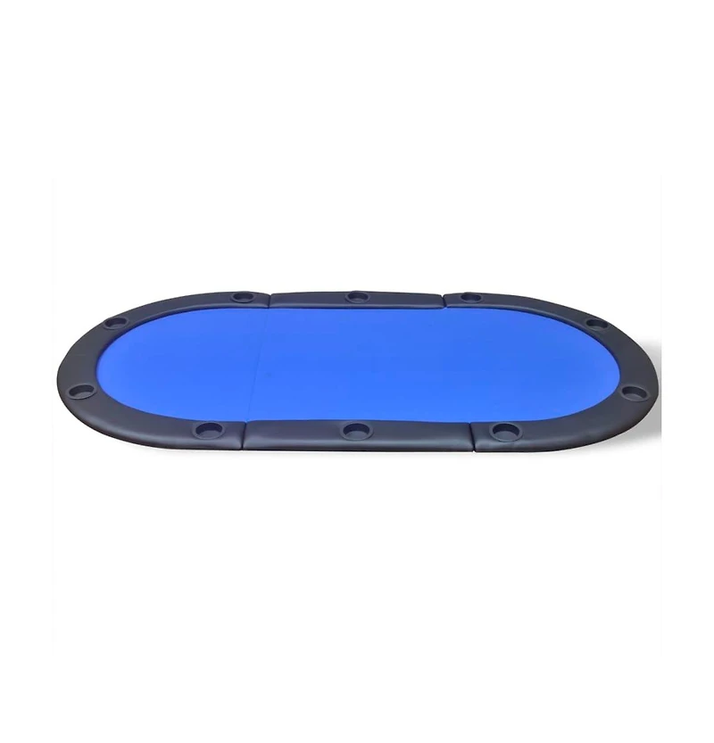 10-Player Foldable Poker Tabletop Blue