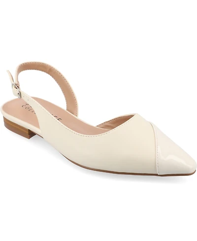 Journee Collection Women's Daphnne Slingback Pointed Cap Toe Flats