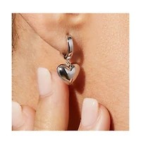 Ana Luisa Puffed Heart Hoops - Jessica Silver