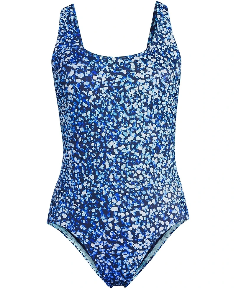 Lands' End Women's Tugless X-Back One Piece Swimsuit