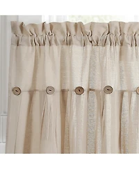Linen Button Kitchen Tier Window Curtain Panels
