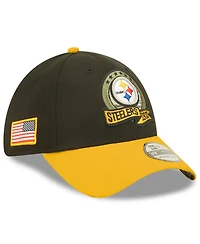 Men's New Era Black, Yellow Pittsburgh Steelers 2022 Salute To Service 39THIRTY Flex Hat
