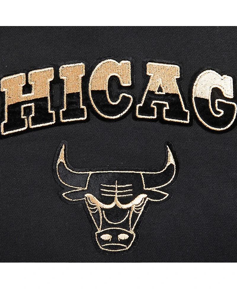 Women's Pro Standard Black Chicago Bulls Glam Cropped Pullover Sweatshirt