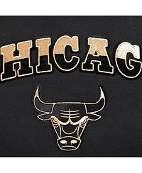 Women's Pro Standard Black Chicago Bulls Glam Cropped Pullover Sweatshirt