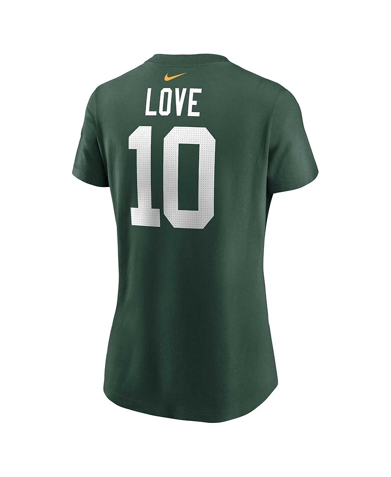 Women's Nike Jordan Love Green Bay Packers Player Name and Number T-shirt