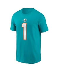 Men's Nike Tua Tagovailoa Aqua Miami Dolphins Player Name and Number T-shirt