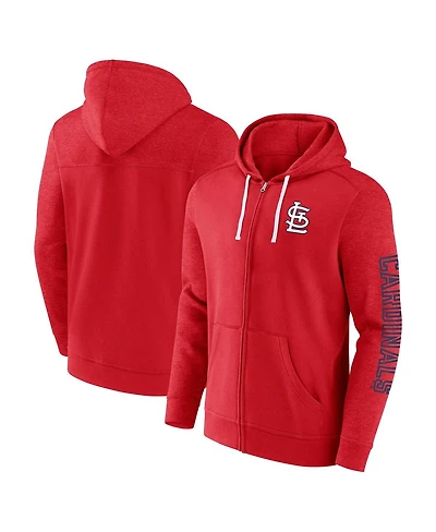 Men's Fanatics Red St. Louis Cardinals Offensive Line Up Lightweight Full-Zip Hoodie