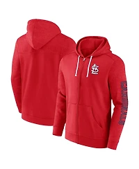 Men's Fanatics Red St. Louis Cardinals Offensive Line Up Lightweight Full-Zip Hoodie