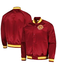 Men's Mitchell & Ness Wine Cleveland Cavaliers Hardwood Classics Throwback Wordmark Raglan Full-Snap Jacket