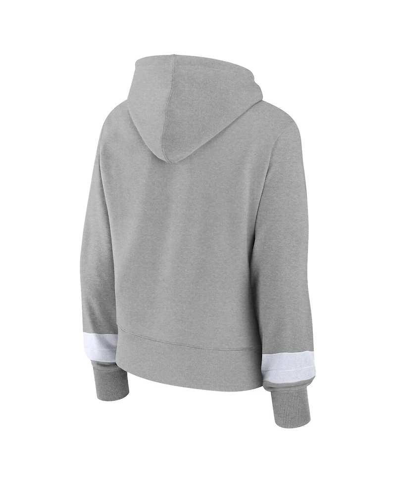Women's Fanatics Heather Gray Brooklyn Nets Halftime Pullover Hoodie